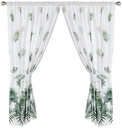Charlotte Thomas, Fern, Pair of Pencil Pleat Lined Curtains, with Tie Backs Green, 168 x 183 cm