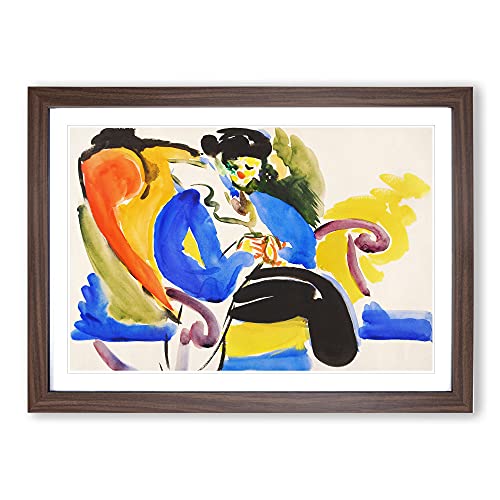 Woman On Chair Vol.2 by Henry Lyman Sayen Framed Print - A2 Walnut Framed Wall Art - Ready to Hang - Modern Nature Picture - Living Room Bedroom Lounge Office