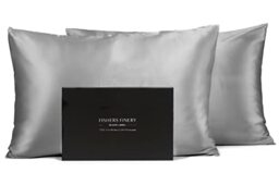 Fishers Finery 30mm 100% Pure Mulberry Silk Pillowcase 2 Pack, Quality Tested (Silver, Standard, 2 Pack)