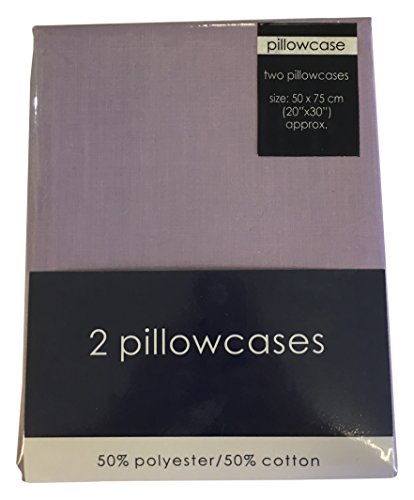 Rapport Easycare Non-Iron Housewife Pillowcase Pair, Polyester-Cotton, Lilac, Twin, 75 x 50 x 1 cm