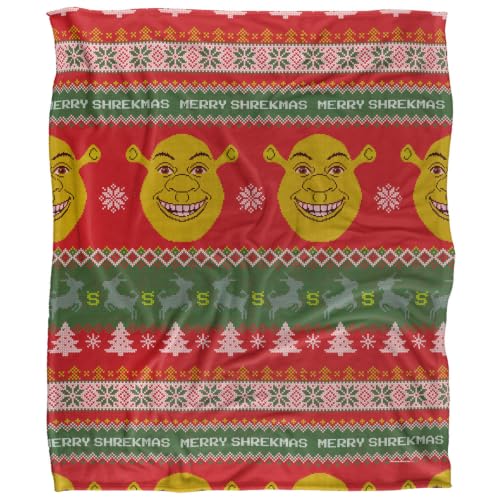 Shrek Christmas Fairisle Pattern Silky Touch Super Soft Throw Blanket 152 X 127 Cm