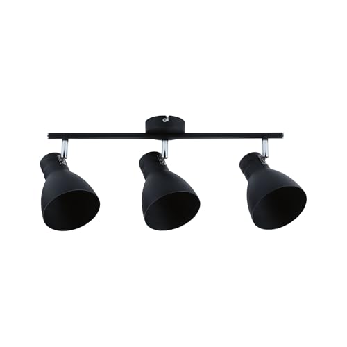 Paulmann 66761 Spotlight Davy 3-Bulb Max. 3 x 20 Watt Ceiling Light Black Metal E27 Ceiling Spotlight Without Bulb