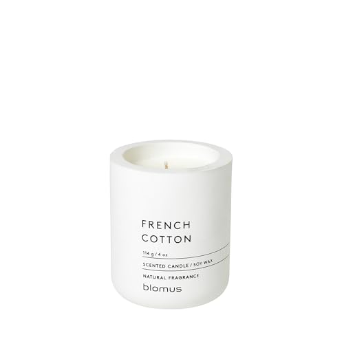 blomus - Scented Candle - FRAGA - Lily White - Soy Wax & Concrete - Scented Candle - Long-Lasting Fragrance - ??6.5 cm