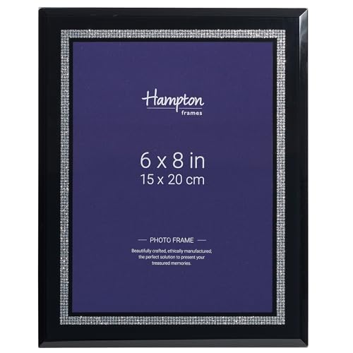 Hampton Frames RITZY 6x8 (15x20cm) Gloss Black Photo Frame Glass RIT68BLK