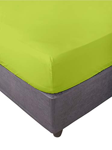 Miracle Home. Fitted Sheet, Elastic, Soft, Comfortable, Anti-Pilling. Cotton 50% 50% Polyester. Pistachio. 150 x 200 cm