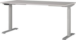 Germania Desk 7908-643, in cashmere/silver, el. height-adjustable, 160 x 120 x 80 cm (WxHxD)