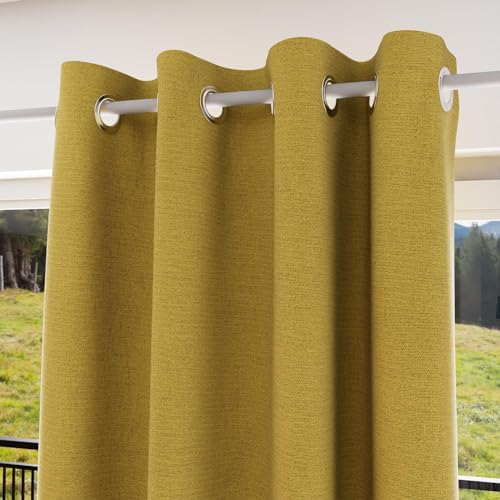 Soleil d'ocre Eclipse Blackout Curtain, Polyester, Yellow, 140 x 180 cm
