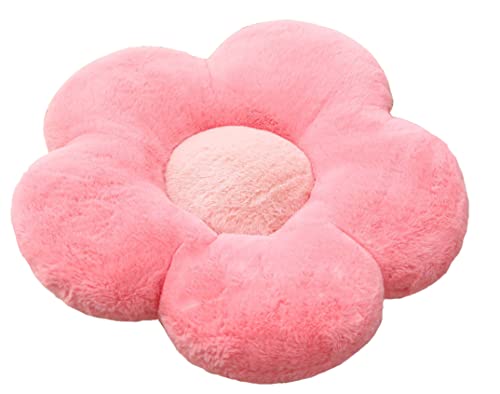 YILANLAN Cute Flower Cushion Plush Floor Pillow Casual Comfortable Pillow Office Living Room Bed Decoration Cushion Simple Room Decoration (40cm, Red)