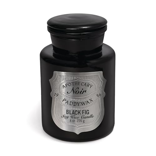 Paddywax Luxury Candles Apothecary Noir Collection Naturally Scented Candle, 226 Grams, Linen Orris