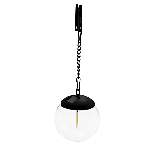 Velamp Decorative Solar Pendant Light, 10cm Diameter Outdoor LED Solar Light. Warm 3000K Light with a Filament Effect. Perfect for Gardens, terraces, gazebos, Balconies...