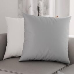 PETTI Artigiani Italiani - Pair of Pillow Cases 60 x 60 cm in Microfibre, Pillows for Bedroom Furniture, Sofa, Set of 2 Cushion Covers, Reversible Pillowcase White Light Grey