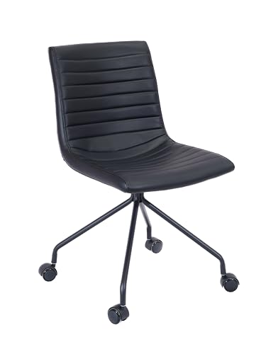 Office Hippo VEER CHAIR WITH BLACK 4 STAR BASE - BLACK PU FABRIC