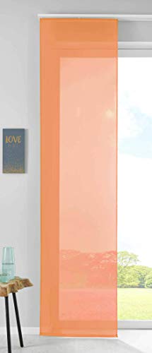 Gardinenbox 85589N Sliding Curtain Panel Curtain Voile H x W 245 x 60 cm Orange Complete with Panel Weight Bar