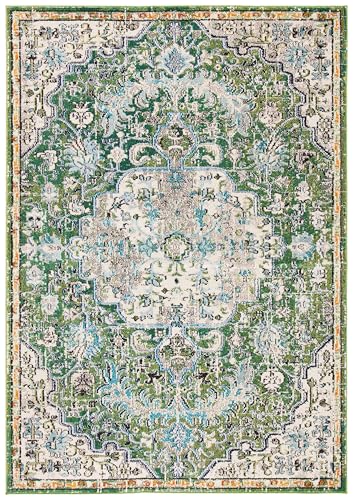 Safavieh Boho Rug for Living Room, Dining Room, Bedroom - Madison Collection, Short Pile, in Green and Turquoise, 61 x 91 cm