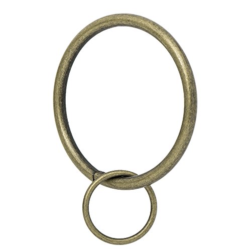 "Ivilon Drapery Eyelet Curtain Rings - 2"" Ring Loop for Hook Pins, Set of 14 - Antique Brass"