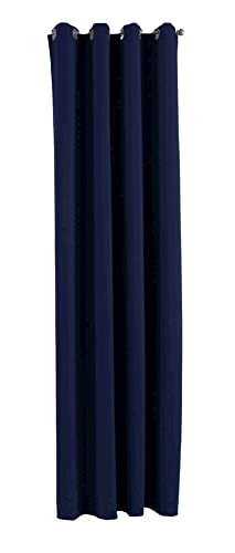 Gardinenbox Newyork 201920600 Opaque Curtain, Blue, H x W, 245 x 140 cm, Pack of 1, Thermal Blackout Curtain, Eyelets, Sound-Insulating, Oeko-Tex UV Protection, Tiebacks