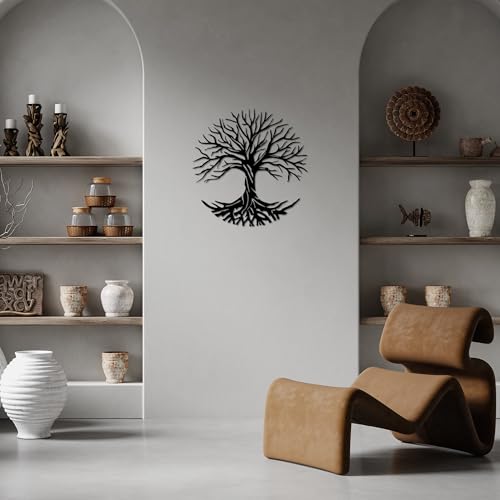 Stylish Black Decorative Metal Wall Accessory, 68 x 70 cm, 100% Metal (1.5 mm Thick), Easy Wall Mounting, Perfect for Modern Home Decor