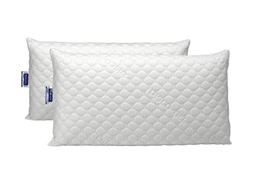 Todocama – Viscogel Memory Foam Pillow with Flakes 100% Viscogel Stretch Fabric, Medium Firmness – High (All Sizes Available) (2 x 75 cm)