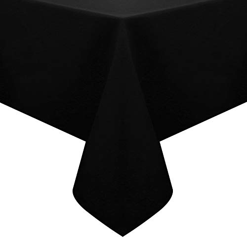 Obstal 210GSM Rectangle Table Cloth - Heavy Duty Water Resistance Microfiber Tablecloth, Decorative Fabric Table Cover for Outdoor and Indoor Use (Black,52x70 Inch)