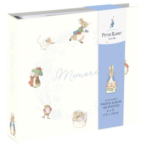 Peter Rabbit Photo Album - Holds 100 Photos - Beatrix Potter - Sturdy Hardback with Padded Cover - Keepsake Memory Book