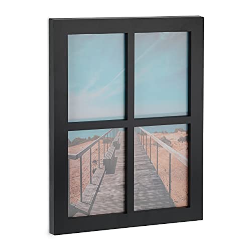 Relaxdays Frame, Collage 4 Photos, 18 x 13 cm, Total Dimensions H x W 44 x 33.5 cm, Black