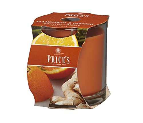 Prices's Candles Mandarin & Ginger Cluster Jar Candle Long Burning Citrus Spiced Fragrance Glass Candle Home Décor Fresh Fruity Aromatic Scent