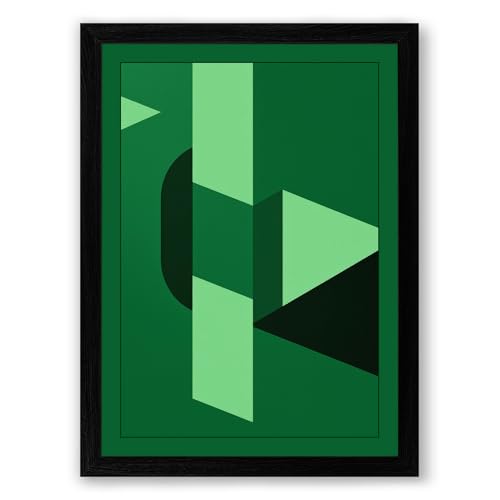 Layered Planes Geometric Framed Wall Art Print A4 (29.7×21cm) Black, Wall Decor for Living Room, Bedroom, Office & Home, Ready to Hang, Art Gift