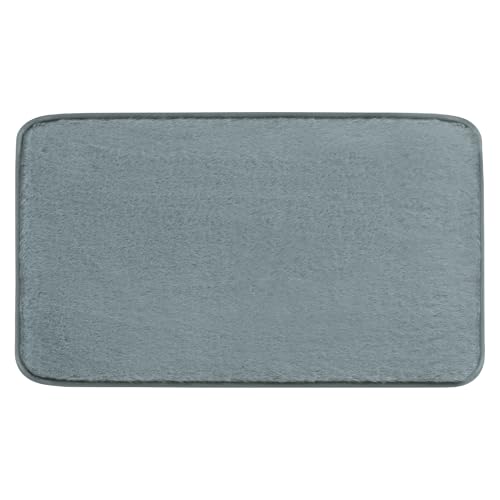 Gedy Fuzzy Bath Mat, Non-Slip, Polyester, 60 x 40, Light Blue, Machine Washable 30º, Extra Soft