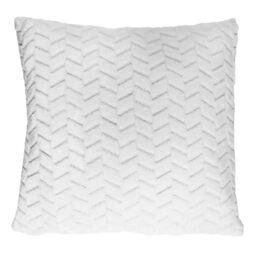 HOME DECO FACTORY, TX0093 Chevron Decorative Cushion 40 x 40 cm, Soft and Comfortable Inner Fabric, Ideal for Armchairs, Sofa and Beds, Easy Care, Colour: White, Texture: Polyester