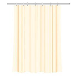 SEPIO Shower Curtain with Curtain Hooks, Shower Curtain Rings 180 x 200 cm - Waterproof, Antibacterial, Made of Best Material, Ready for Assembly, for Bath and Shower (Beige)