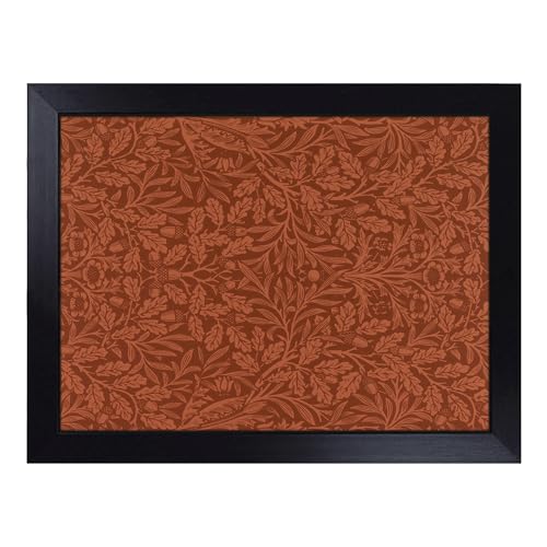 Lap Tray with Bean Bag Cushion, Acorns And Oak Leaves Print By William - Handmade in the UK, Raised Wooden Edge, Padded Cushion, Heat-Resistant Wipe-Clean Surface, for Meals, Laptops and Crafts
