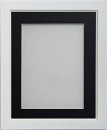Frame Company Ainsworth Range White 9x7 inch Picture Photo Frame with Black Mount for Image 6x4 inch * Choice of Sizes* Fitted with Real Glass