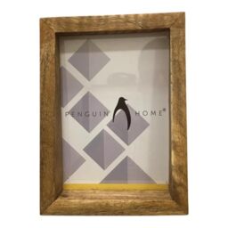 "Penguin Home Mangowood Horizontal Photo Frame 5""X7""(12 X 17 CM) - Natural Finish, Rustic Vintage Style, Handcrafted Wooden Picture Frame for Wall or Tabletop Display, Ideal for Home Decor, Gifts"