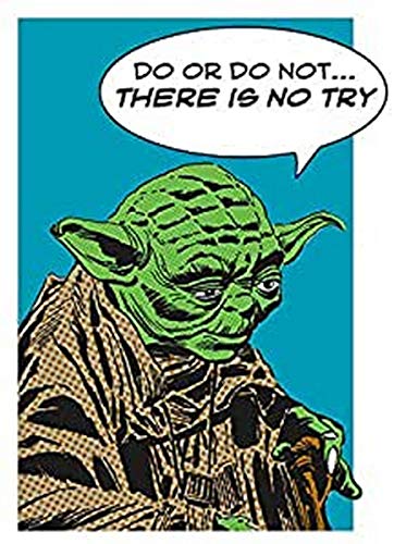 Komar Wall Picture Star Wars Classic Comic Quote Yoda Children's Room Decoration Art Print Without Frame WB122-50x70 Size 50 x 70 cm (Width x Height)