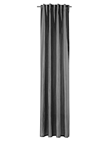 Valentin Tab-Top Curtain 140 x 245 cm Anthracite Loop Batiste Look