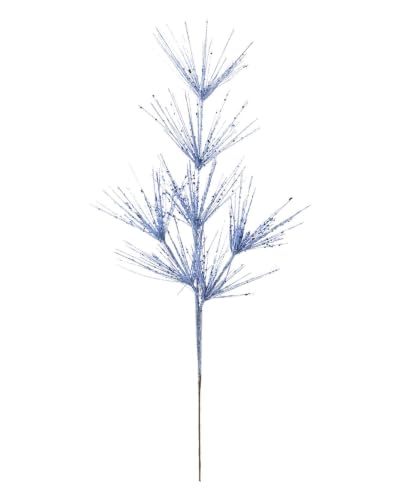 Ice Blue Glitter Firework Christmas Tree Spray, 74cm Pick - Ice blue glitter firework spray, 74cm Christmas tree pick for wreaths, garlands and festive arrangements