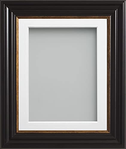 Frame Company Emson Black Picture Photo Frame with White Mount - 10x8 for pic size 7x5 *Choice of Sizes* Fitted with Real Glass