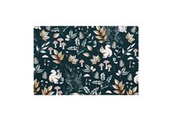 Sleepdown Decorative Placemat 100% Cotton Luxury Country Cottage Table Place Mats Washable Kitchen Dining Restaurant Christmas Set of 4 ??? Cream and Dark Green Reverse (49cm X 32cm)