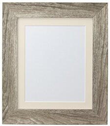 FRAMES BY POST Hygge Picture Photo Frame, Grey Ash with Ivory Mount, 10 x 8 Image Size 7 x 5 Inches