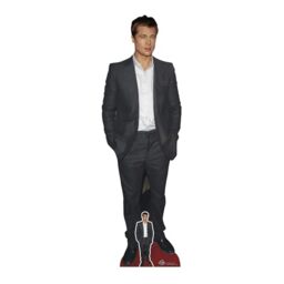 Star Cutouts CS1189 Brad Pitt Black Suit Cutout with Mini 181cm - Free Standing, Quick Set Up, Movie parties and fan gifts