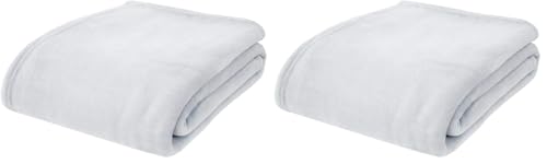 Catherine Lansfield Extra Large Raschel Velvet Touch 200x240cm Blanket Throw Silver Grey (Pack of 2)