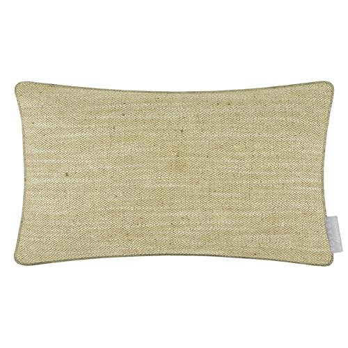Voyage Maison Jedburgh Feather Filled Cushion – Herringbone Textured Woven Artisan Country Décor (Meadow - 30x50cm)