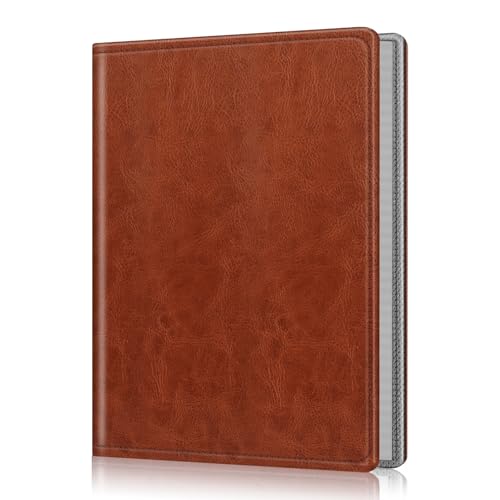Fintie Photo Album 5x7 Photos - 52 Pockets Small Mini Capacity Premium Vegan Leather Cover, Portable Wallet Albums Book for Wedding Family Boys Girls Art Work, Vintage Brown