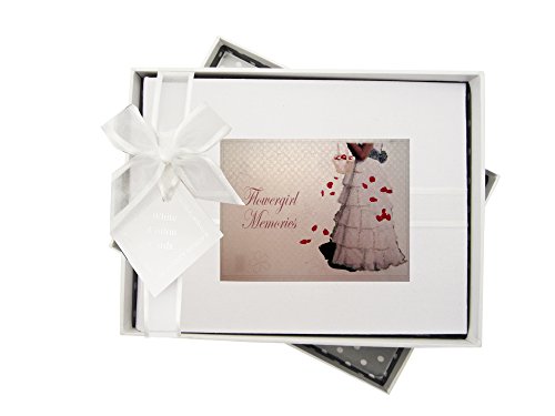 WHITE COTTON CARDS Bridesmaid Wedding Photo Album, Fabric, White, 16 x 20.5 x 4 cm