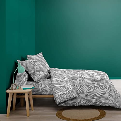 Douceur d'Intérieur, Duvet Cover (240 x 220 cm) Botania Grey, 100% Cotton