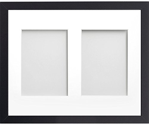 Allington Range 14x11-inch Black Picture Photo Frame with White 2-Aperture Mount for Image Size 7x5-inch