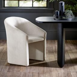 Julian Bowen Anthea Dining Chair, Tub, Cream Chenille - H78 x W59 x D56cm