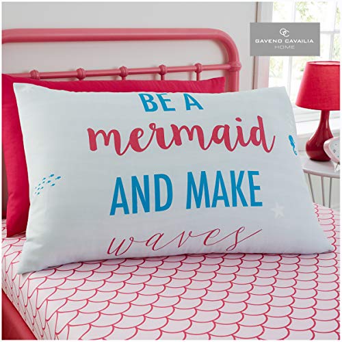 Gaveno Cavailia Kids Rotary Sheet Set Mermaid Single Children Character Bedding 2 Piece Printed Easy Care Bedlinen 1 Fitted Bedsheet and 1 Matching Pillow Case