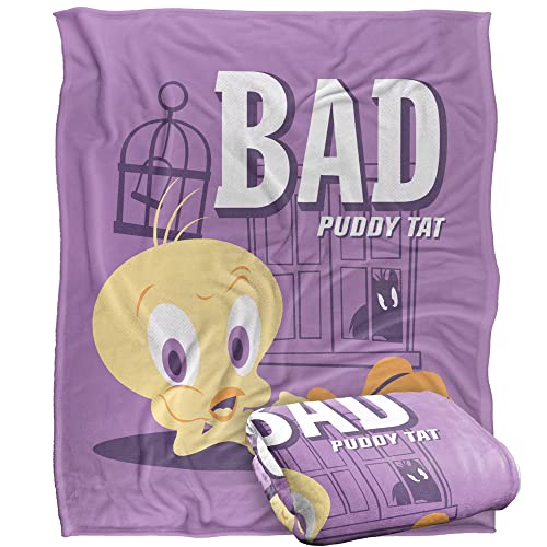 LOONEY TUNES Blanket, 152 x 127 cm, Bad Puddy Tat Silky Touch Super Soft Throw