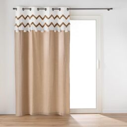 Douceur d'Intérieur, Curtain with Eyelets (140 x 240 cm) Azari, Cotton with Tufted Top and Tassels